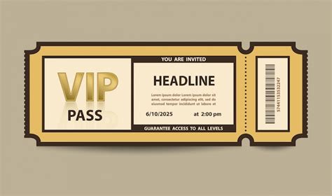 Premium Vector Vip Pass Admission Stub Ticket