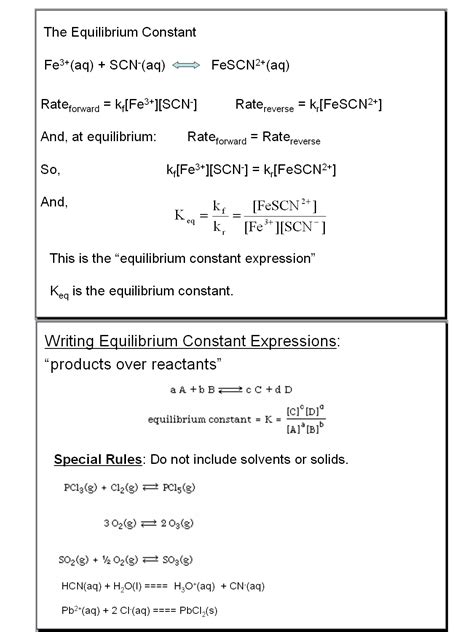 Worksheet 1 Equilibrium Constants Answer Key