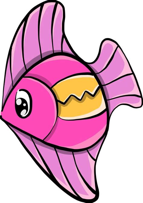 Pink fish, illustration, vector on white background. 13873659 Vector ...