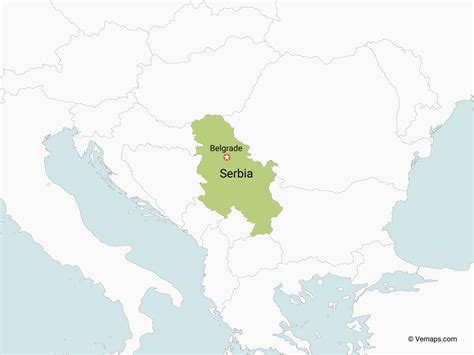 Map of Serbia with Neighbouring Countries | Free Vector Maps