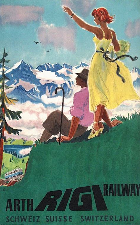 Laubi Hugo Rigi Year Travel Posters Vintage Travel Posters