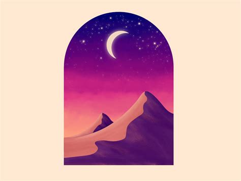 Desert night artwork by Anumta Khalid on Dribbble