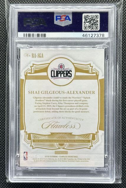 Panini Flawless Rookie Autographs Ruby Ra Sga Shai Gilgeous