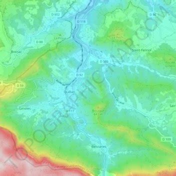 Carte Topographique Quillan Altitude Relief