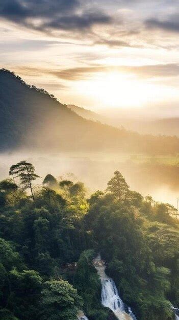 Premium Ai Image Aerial View Of Tumpak Sewu Waterfall And Semeru