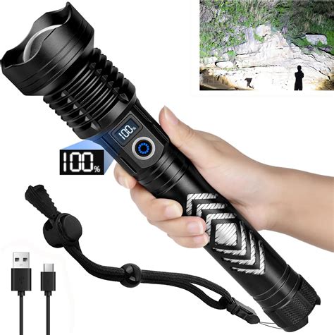 POVAST LED Rechargeable Flashlights High Lumens 250000 Lumens Super