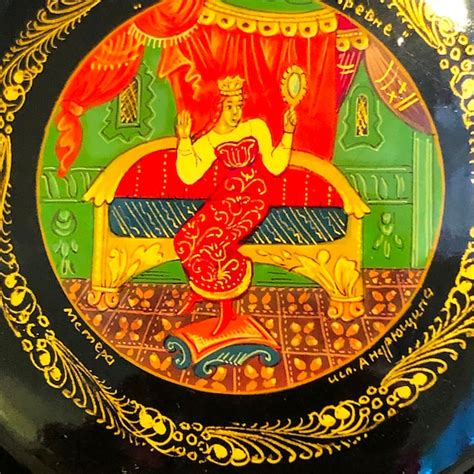 Russian Tsar Saltan Palekh Lacquer Box Gem