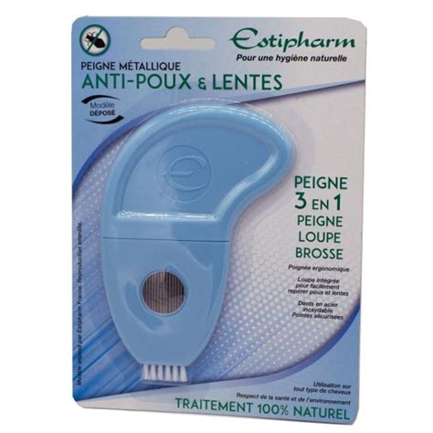 ESTIPHARM 1 Peigne Métallique Anti Poux et Anti Lentes 3 en 1