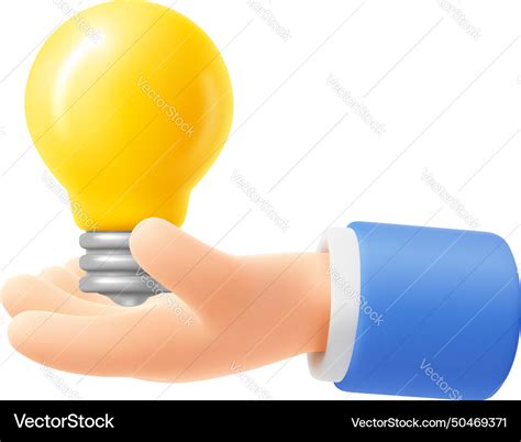 Hand Holds Light Bulb Royalty Free Vector Image