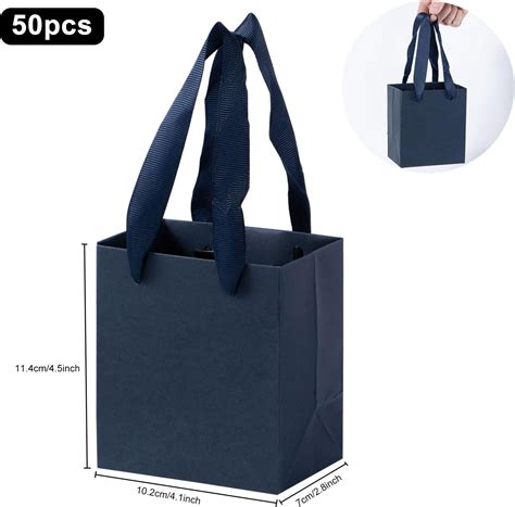 Driew Mini Bolsas De Regalo De Papel Kraft Azul Marino 50 Unidades 4