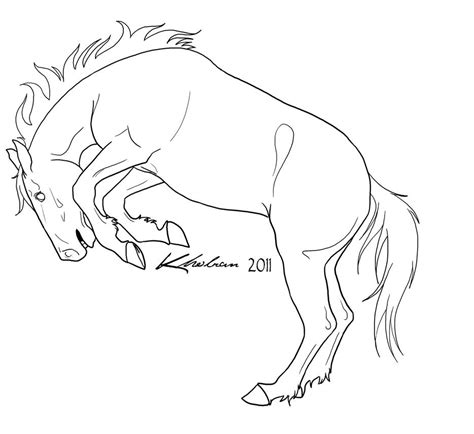 Bucking Horse Lineart by Kholran on DeviantArt