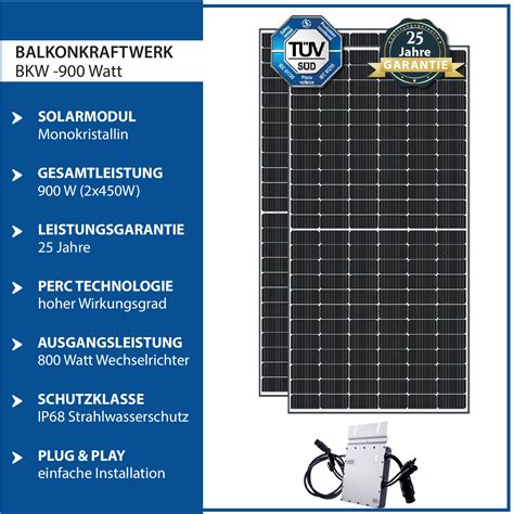 Solar Pv W Balkonkraftwerk Komplettset Mit Epp W Off