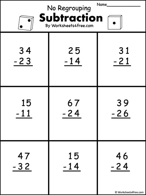 Digit Subtraction Without Regrouping Worksheets Worksheetsday The