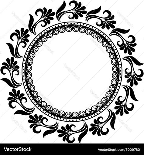 Beautiful deco floral circle Royalty Free Vector Image