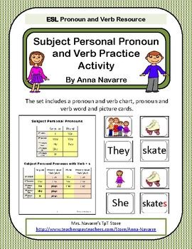 Subject Personal Pronoun And Verb Practice Activity By Anna Navarre