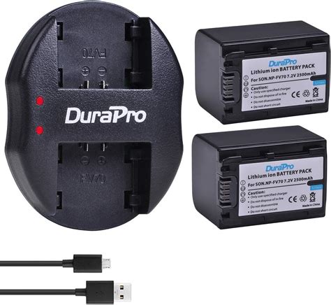 Durapro Pcs Mah Np Fv Np Fv Batteries Dual Usb Charger For