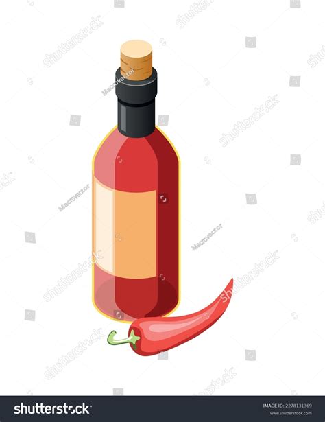 Chili Pepper Sauce Glass Bottle Isometric Stock Vector Royalty Free 2278131369 Shutterstock