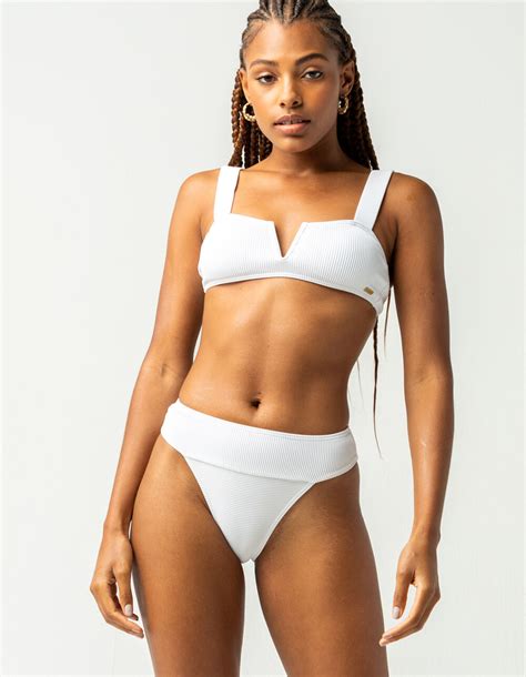 Roxy Mind Of Freedom High Leg Bikini Bottoms White Tillys