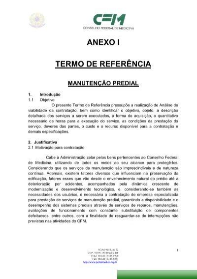 Termo de Referência Conselho Federal de Medicina