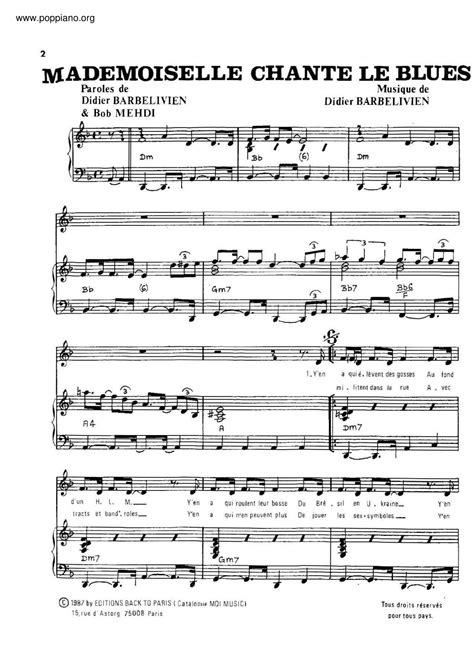 Patricia Kaas Mademoiselle Chante Le Blues Sheet Music Pdf Free