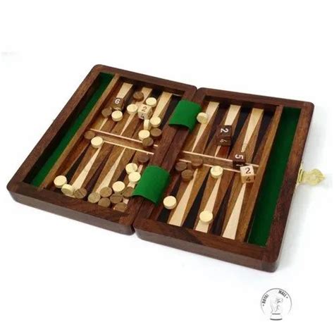 6" Wooden Travel Backgammon Set Includes Game Pieces & Folding Board at Rs 3000/piece ...