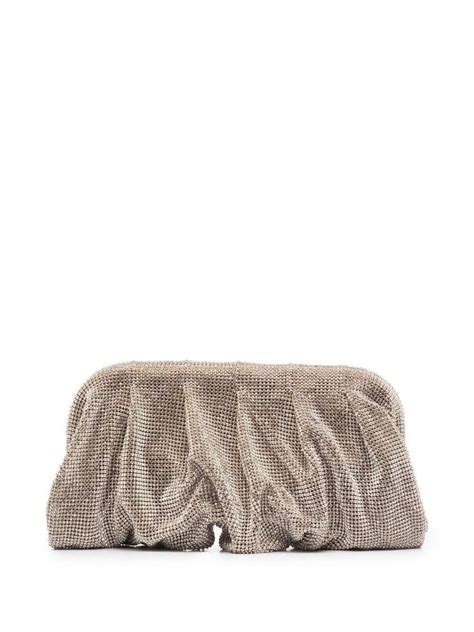 Benedetta Bruzziches Venus Crystal Embellished Clutch Silver