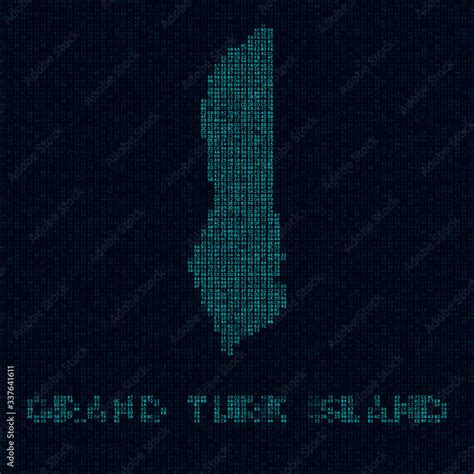 Grand Turk Island Tech Map Island Symbol In Digital Style Cyber Map