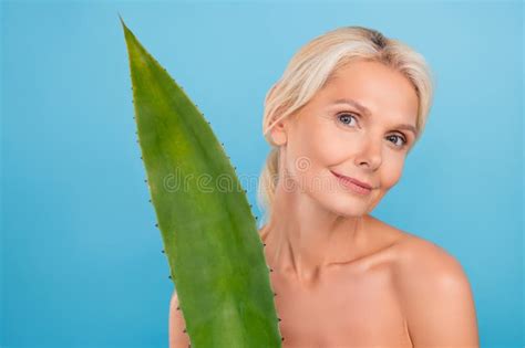 Photo Of Cute Pretty Senior Woman Nude Shoulders Smiling Enjoying