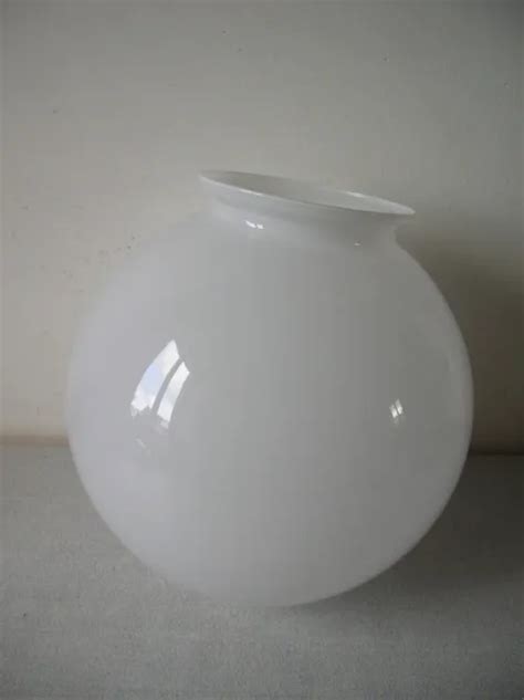 ANCIEN ABAT JOUR Globe Boule En Verre Blanc 20 Cm Lustre Lampe