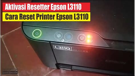 Cara Reset Printer Epson L3110 Dan Cara Aktivasi Resetter Epson L3110 Youtube