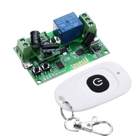 DC 12V 433MHz WiFi Door Wireless Remote Switch For Alexa Google Home iOS Android APP Remote ...