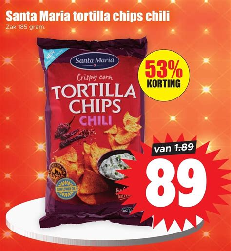 Santa Maria Tortilla Chips Chili Zak Gram Aanbieding Bij Dirk