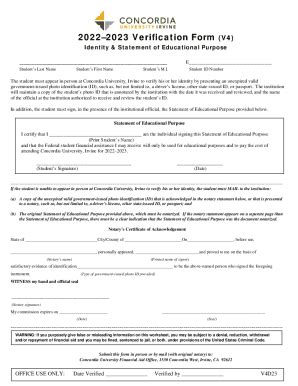 Fillable Online V4 Verification Worksheet 20222023 Fax Email Print