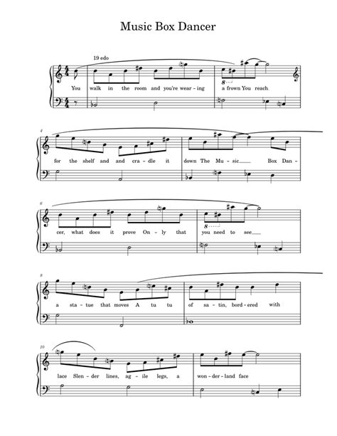 Music Box Dancer Sheet Music For Piano Solo