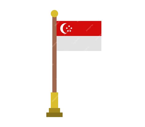 Bandeira De Singapura Vetor Premium