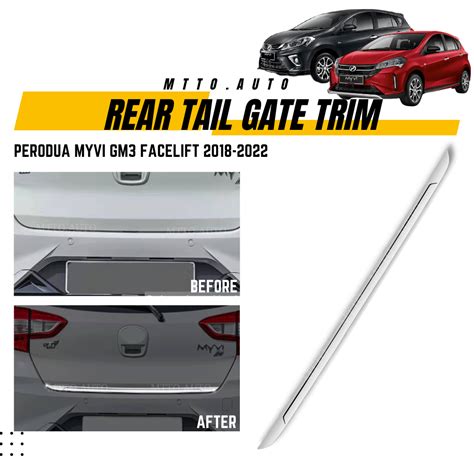 Mtto Perodua Myvi Interior Car Rear Tail Gate Trim Garnish