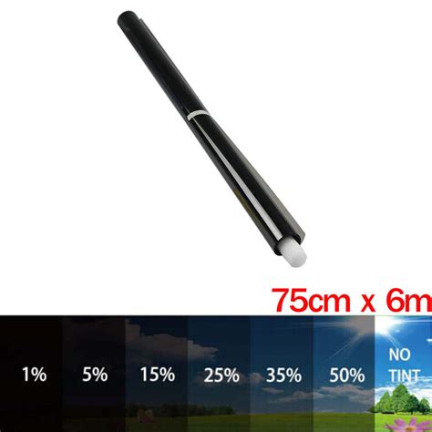 75cmx6m Car Window Tint Film Kit Tinting Super Dark Black Limo 1 5 15