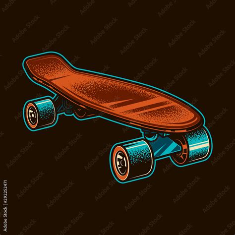 Vintage skateboard. Original vector illustration. T-shirt design Stock ...