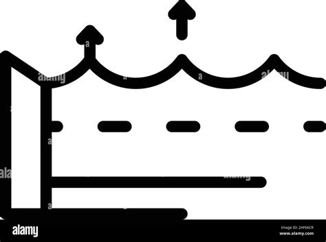 Vector De Contorno Del Icono De Subida Del Nivel Del Mar Clima Mundial