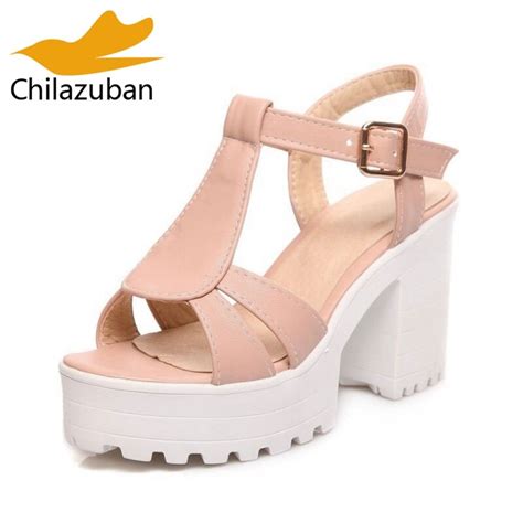 Chilazuban Size 34 46 Sexy Office Lady Platform High Heel Sandals T