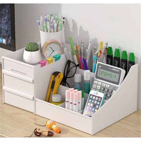 Organizador De Mesa Gaveta Porta Treco Multiuso Branco Shopee Brasil