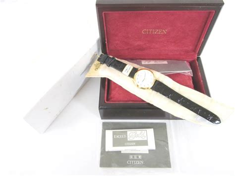 【未使用】未使用 Citizen Exceed Gold 18金無垢 18k 750刻印 0330 C30943 稼働品 メンズ腕時計 デッド