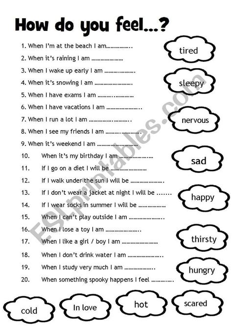 How Do You Feel Esl Worksheet By Castanha How Are You Feeling