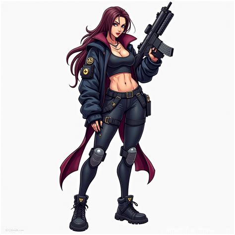 Dynamic Female Mascot Logo In Tactical Outfit Stable Diffusion Online