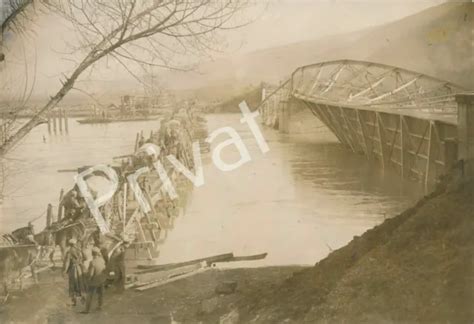 FOTO WK I zerstörte Brücke Behelfsbrücke Morava Serbien B 1 67 EUR 34