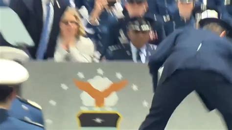 President Biden Falls Over On Stage At U S Air Force Academy