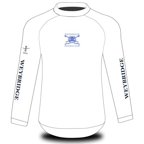 Weybridge Rowing Club White Tech Top Long Sleeve Stitch Rowing