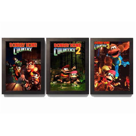 Quadros C Moldura Trilogia Donkey Kong Country Super Snes