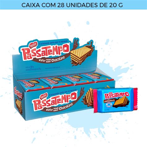 Biscoito Wafer Passatempo Sabores Chocolate Morango 20g C28 Nestlé Shopee Brasil