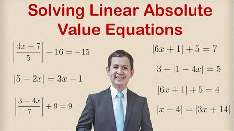 Solving Linear Absolute Value Equations Youtube